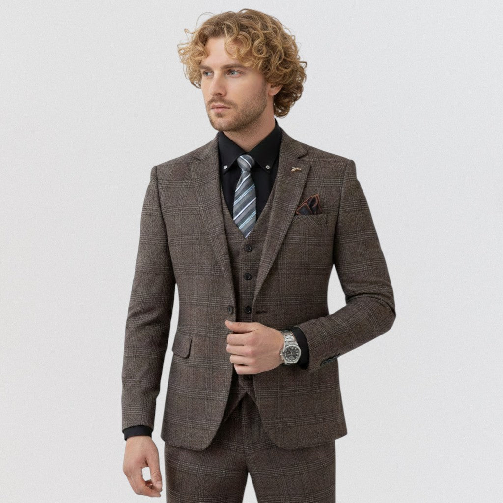 Costume trois pièces à Carreaux Style britannique