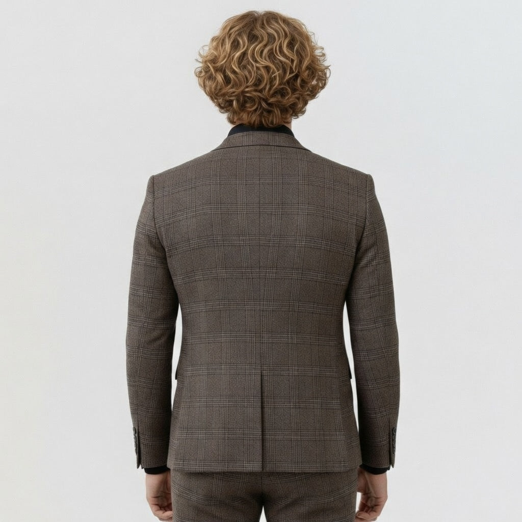 Costume trois pièces à Carreaux Style britannique