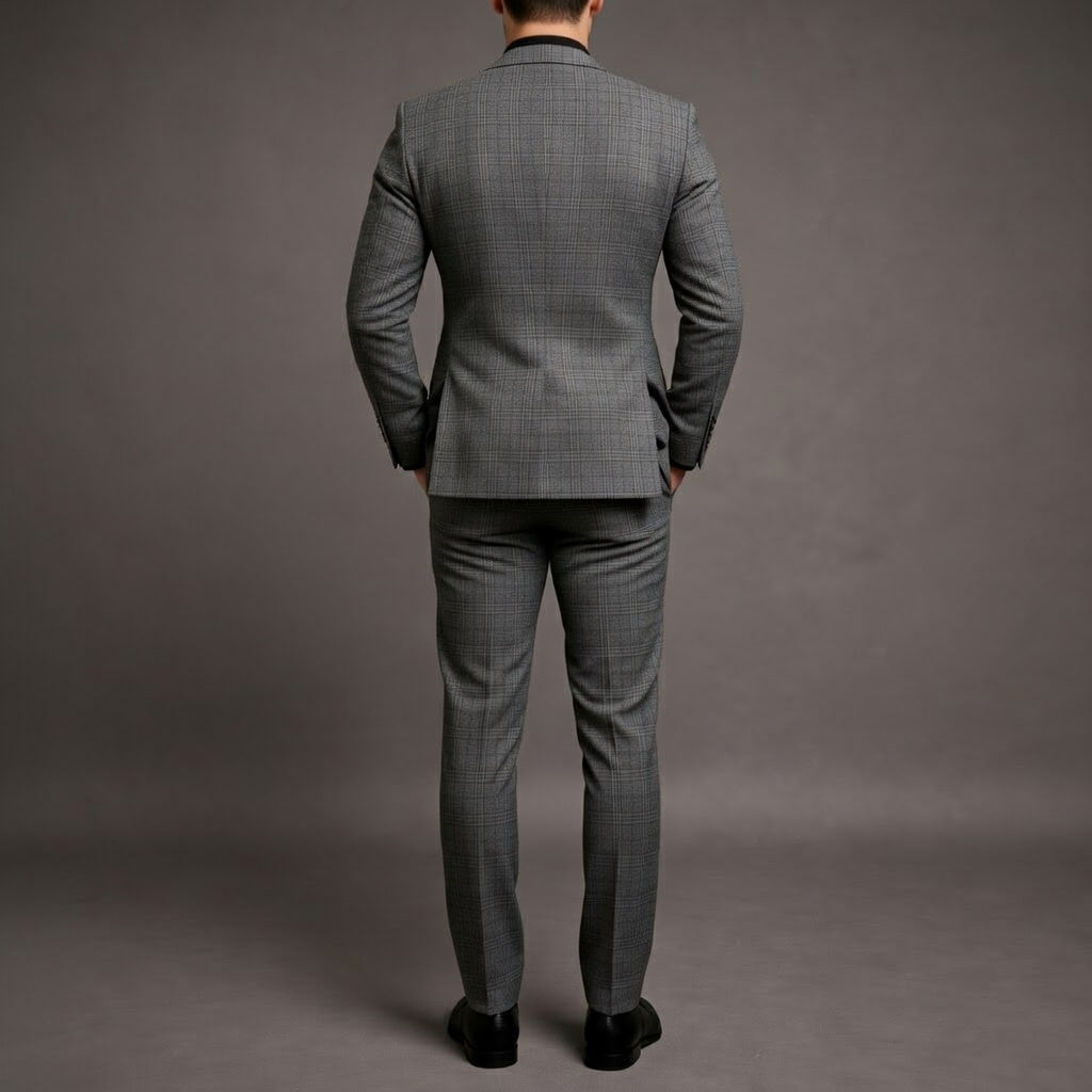 Costume trois pièces à Carreaux Style britannique