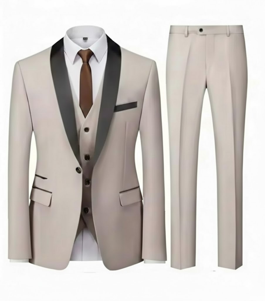 smoking Beige Trois Pièces