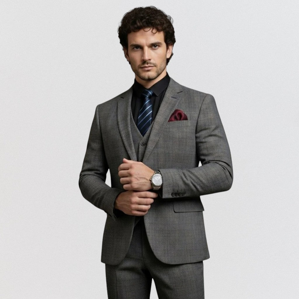 Costume trois pièces à Carreaux Style britannique