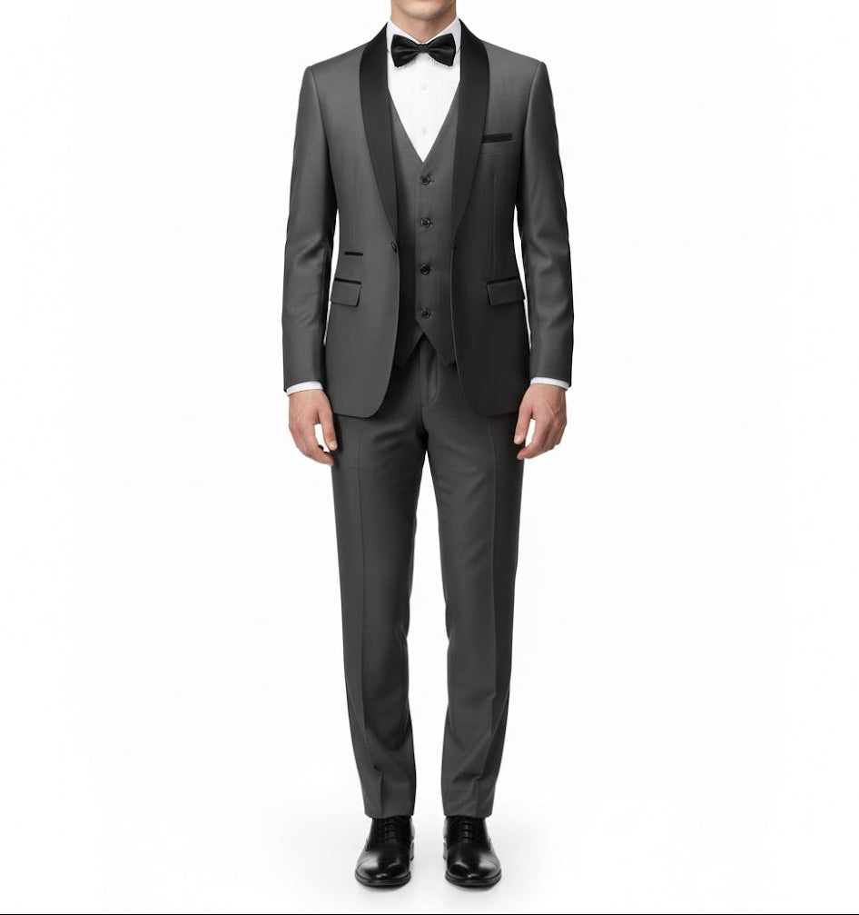 smoking Gris Trois Pièces