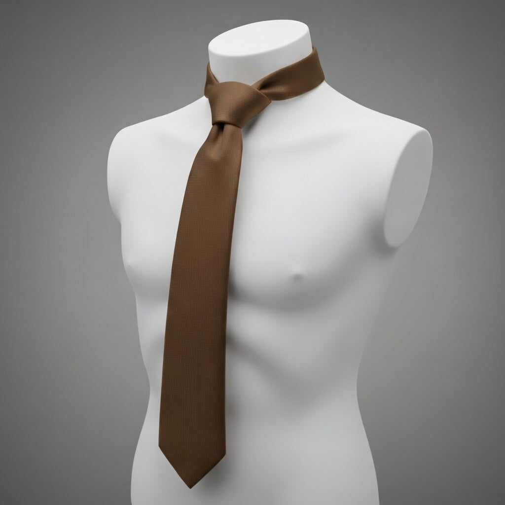 Cravate Beige Coton Simple