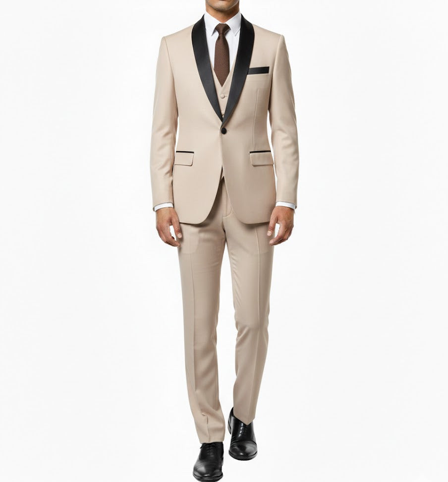 smoking Beige Trois Pièces