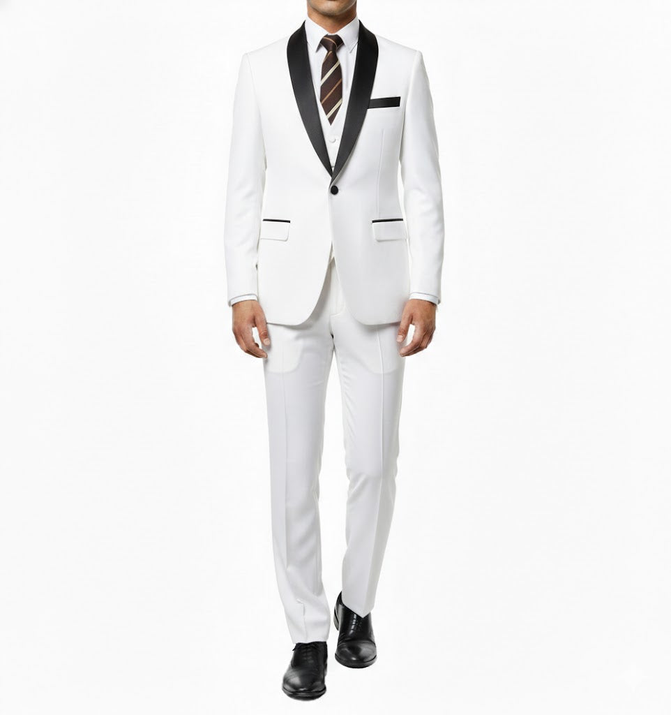 smoking Blanc Trois Pièces