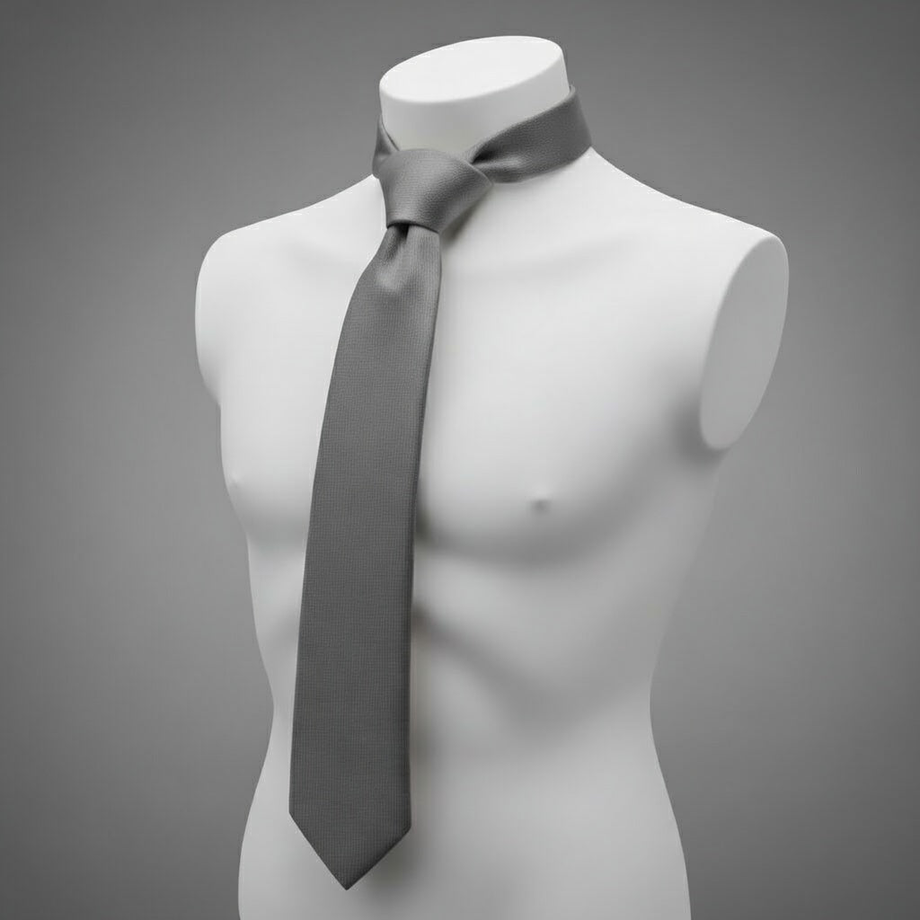 Cravate Gris Clair Coton Simple